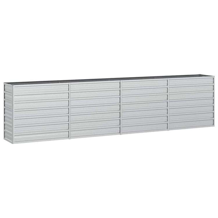 Vidaxl Planter surélevé 320x40x77 cm argent en acier galvanisé