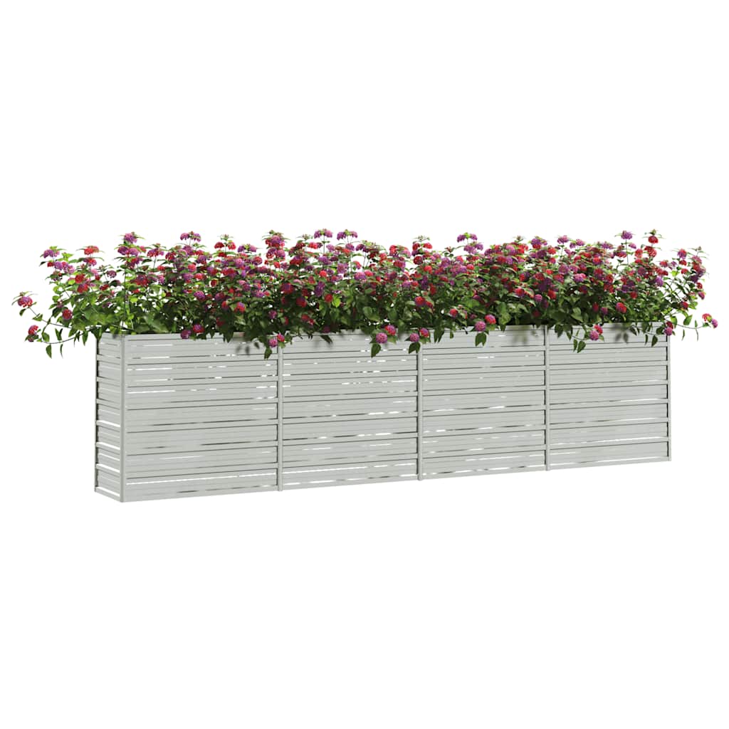 Vidaxl Planter surélevé 320x40x77 cm argent en acier galvanisé