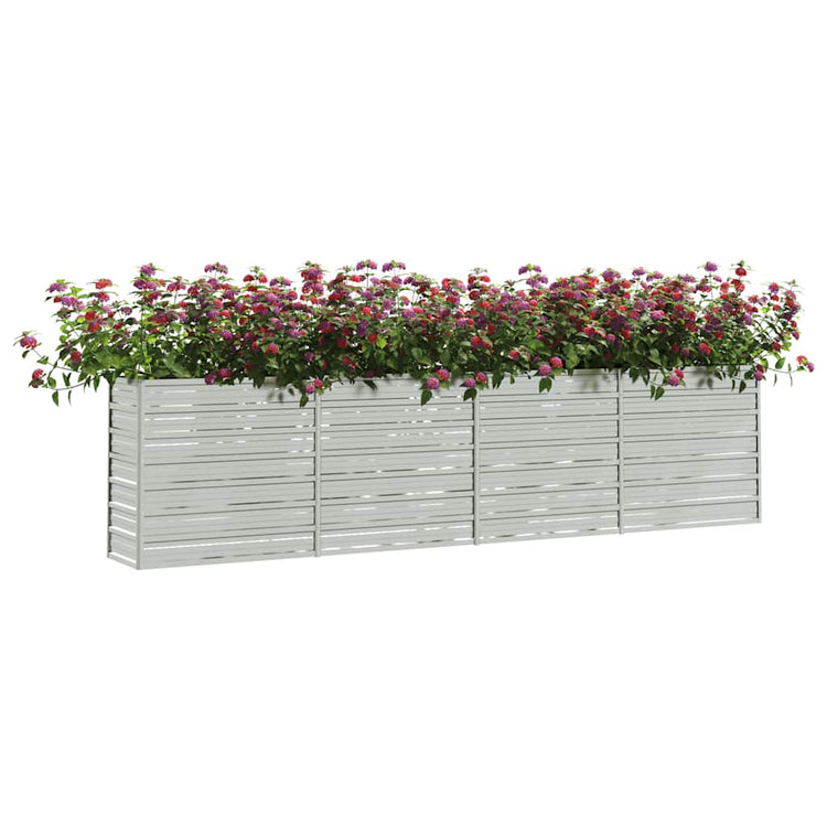 Vidaxl Planter surélevé 320x40x77 cm argent en acier galvanisé
