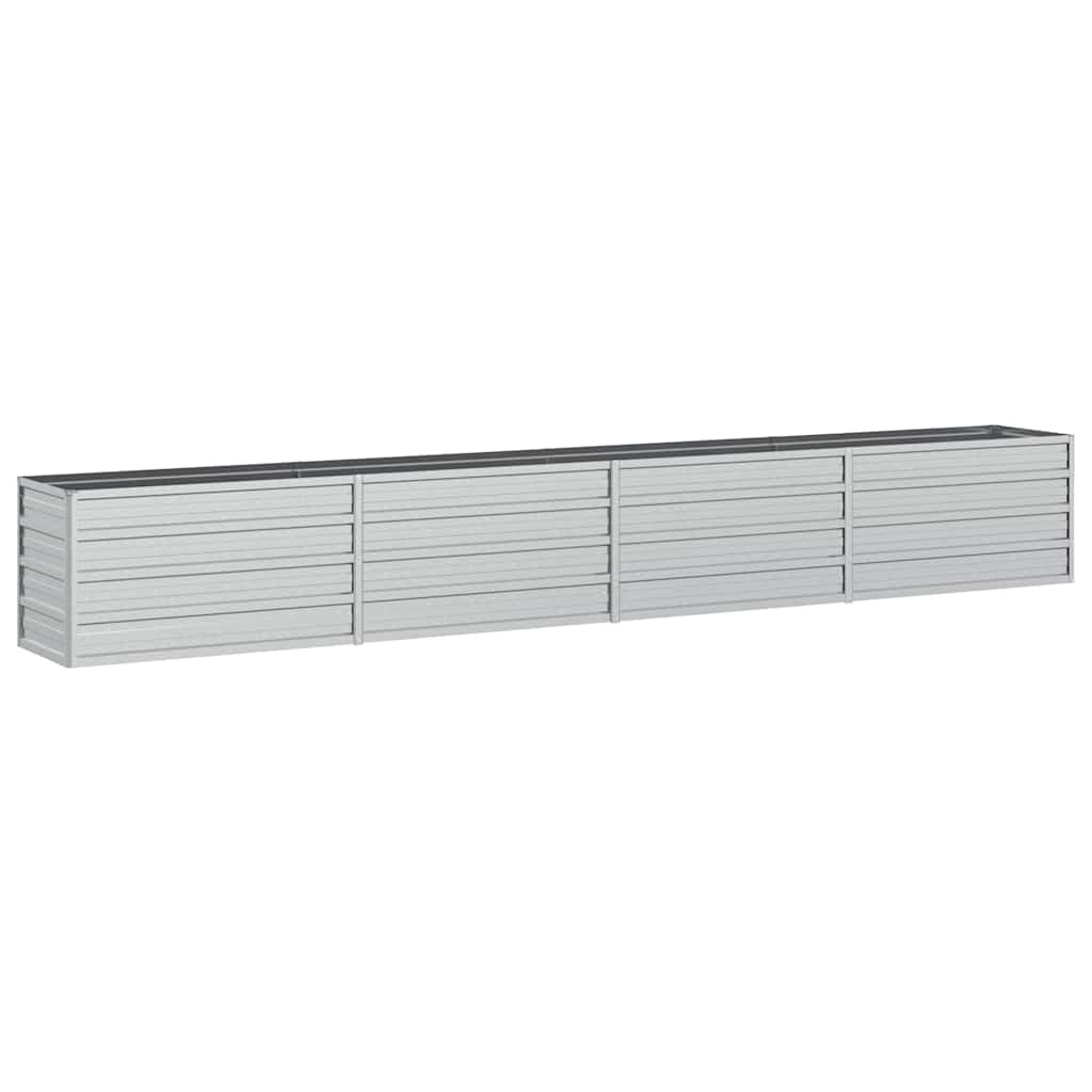 Vidaxl Planter inséré 320x40x45 cm argent en acier galvanisé