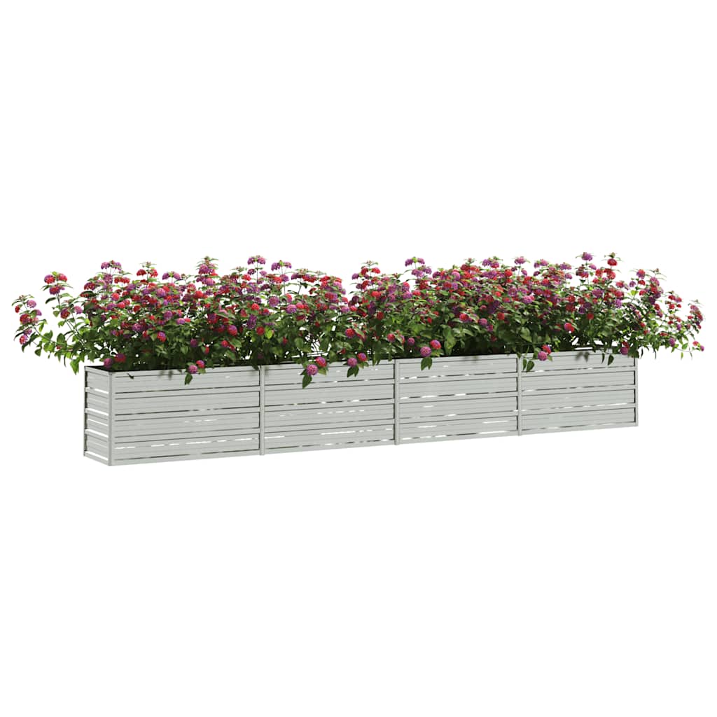 Vidaxl Planter inséré 320x40x45 cm argent en acier galvanisé