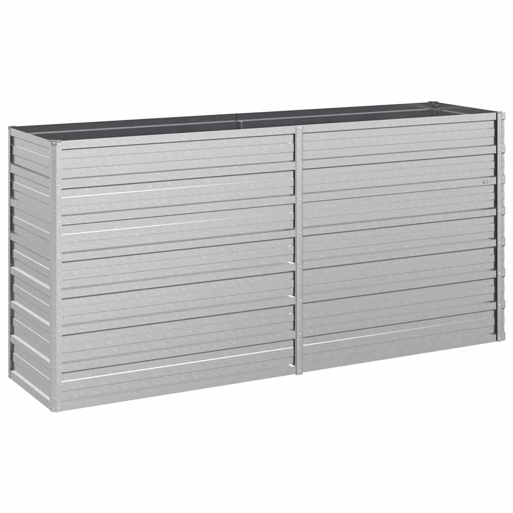 Vidaxl Planter surélevé 160x40x77 cm en acier galvanisé en argent