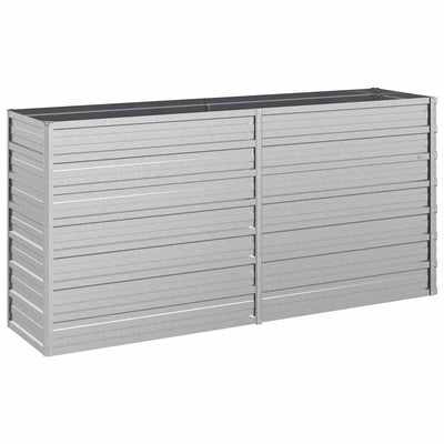 Vidaxl Planter surélevé 160x40x77 cm en acier galvanisé en argent