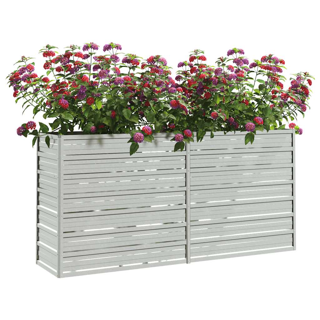 Vidaxl Planter surélevé 160x40x77 cm en acier galvanisé en argent