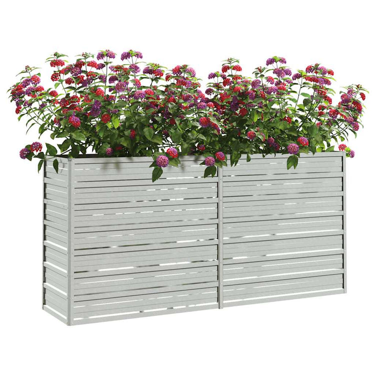 Vidaxl Planter surélevé 160x40x77 cm en acier galvanisé en argent