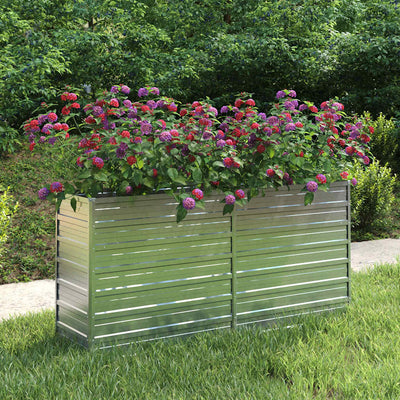 Vidaxl Planter surélevé 160x40x77 cm en acier galvanisé en argent
