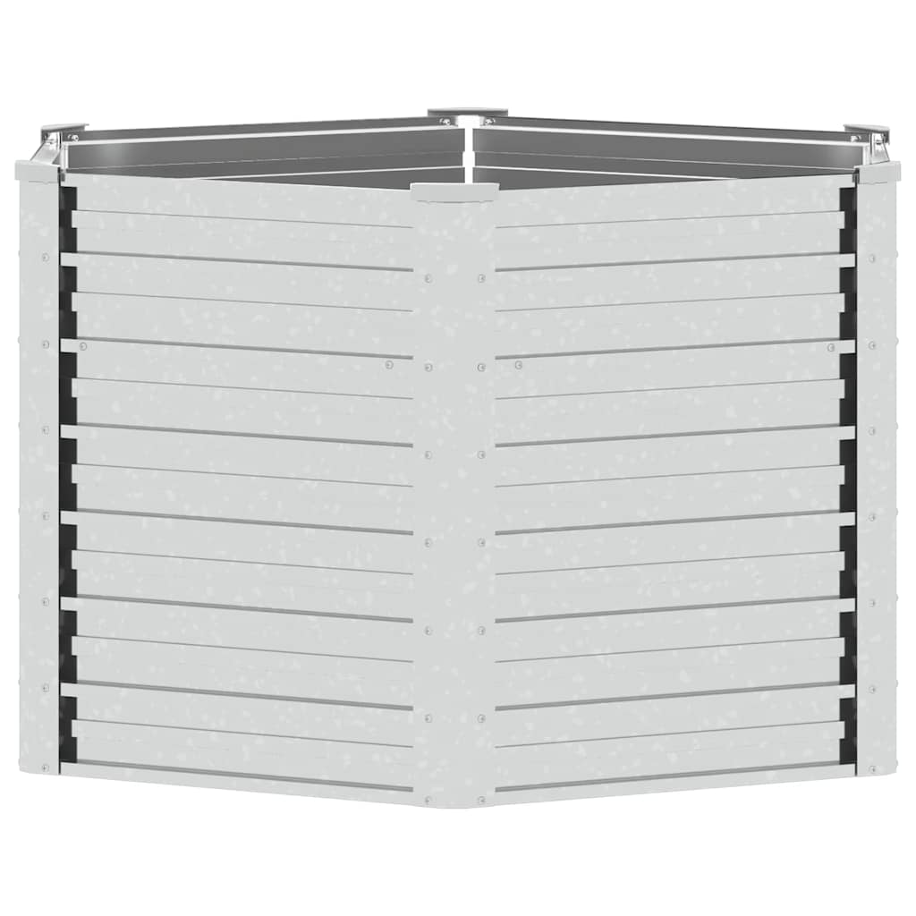 Vidaxl Planter surélevé 129x77 cm Couleur en argent en acier galvanisé