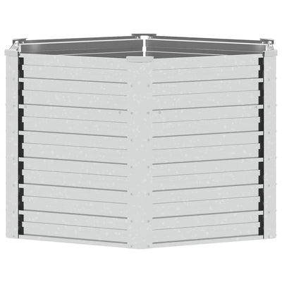 Vidaxl Planter surélevé 129x77 cm Couleur en argent en acier galvanisé