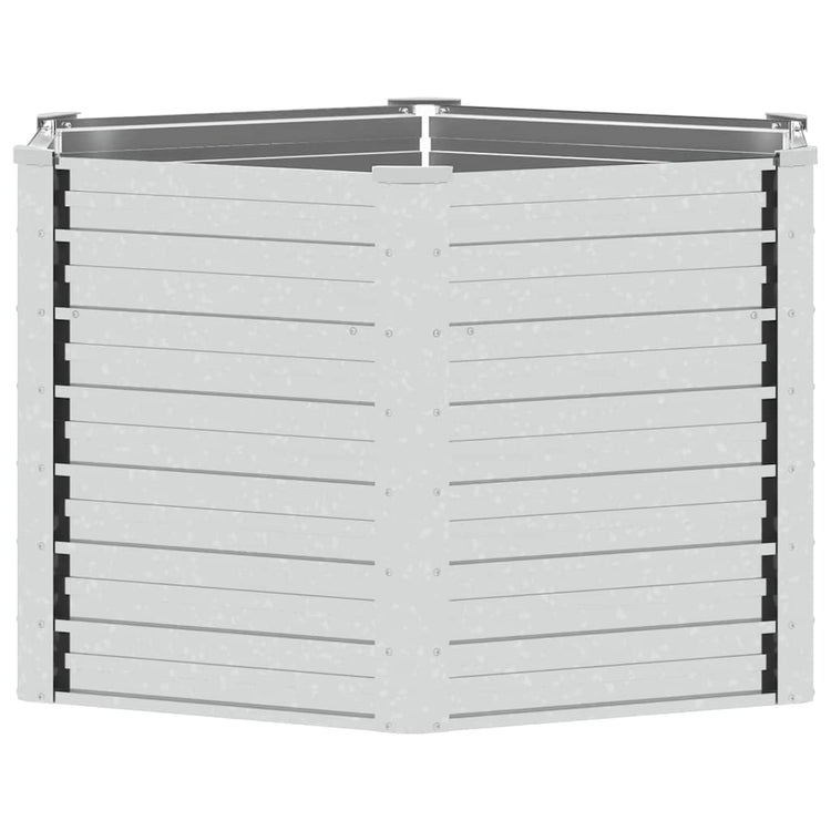Vidaxl Planter surélevé 129x77 cm Couleur en argent en acier galvanisé