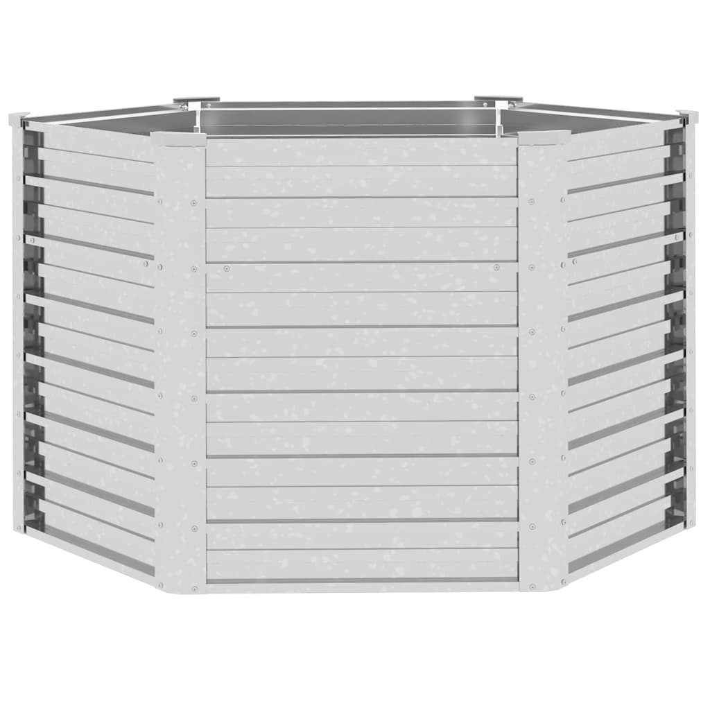 Vidaxl Planter surélevé 129x77 cm Couleur en argent en acier galvanisé