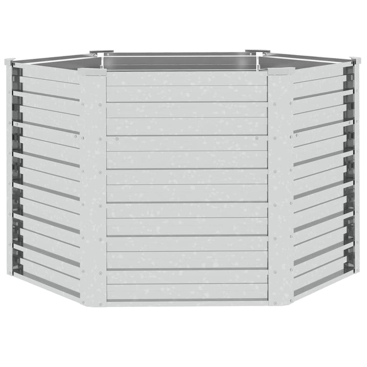 Vidaxl Planter surélevé 129x77 cm Couleur en argent en acier galvanisé
