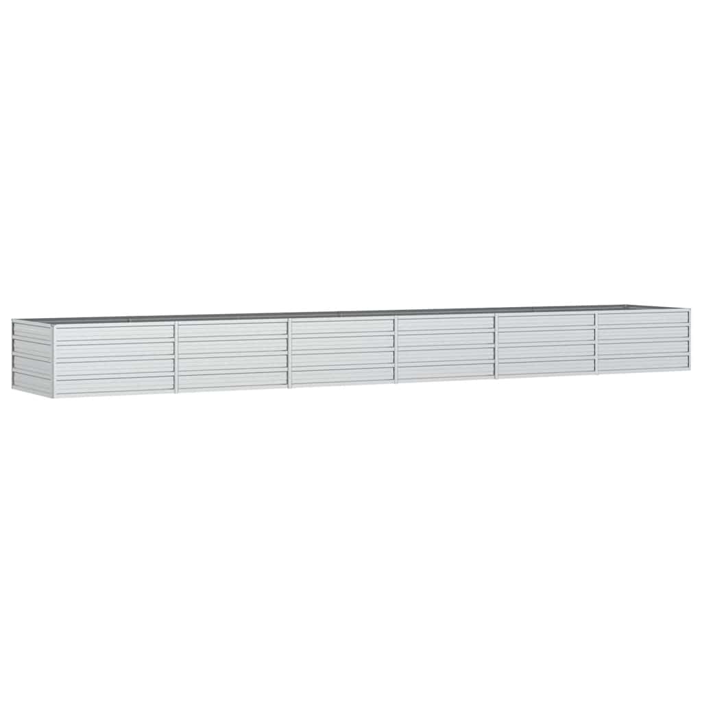 Vidaxl Planter surélevé 480x80x45 cm argent en acier galvanisé