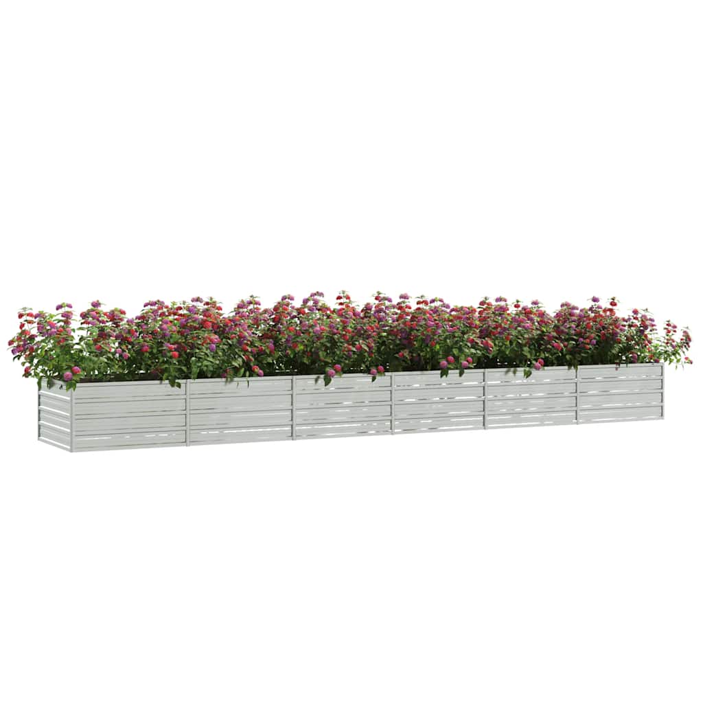 Vidaxl Planter surélevé 480x80x45 cm argent en acier galvanisé