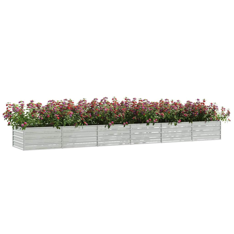 Vidaxl Planter surélevé 480x80x45 cm argent en acier galvanisé