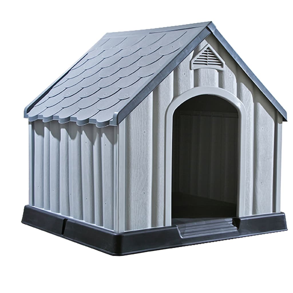 Vidaxl dog loft 92x87x91 cm gris en plastique