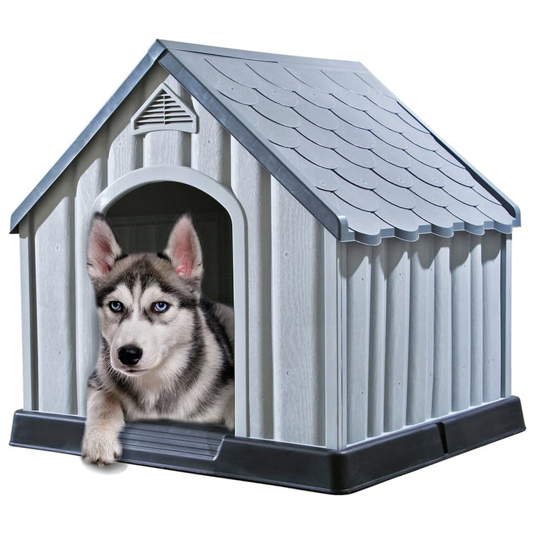 Vidaxl dog loft 92x87x91 cm gris en plastique