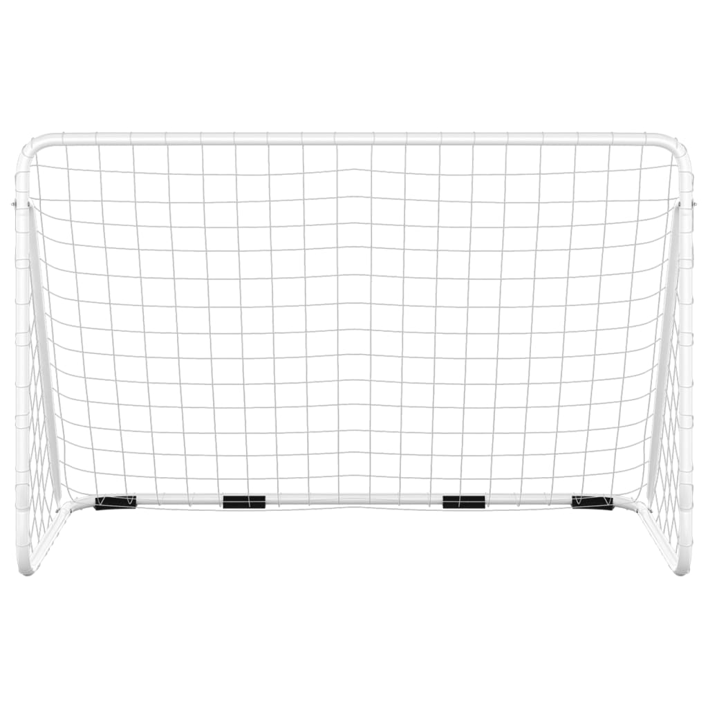 Objectif de football Vidaxl avec net 180x90x120 cm en acier blanc