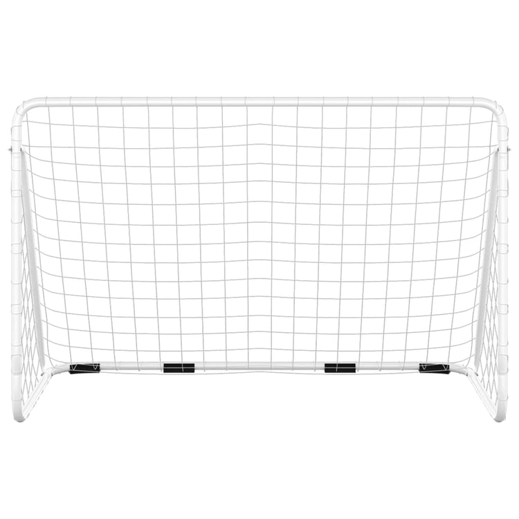 Objectif de football Vidaxl avec net 180x90x120 cm en acier blanc