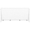 Objectif de football Vidaxl avec net 366x122x182 cm en acier blanc