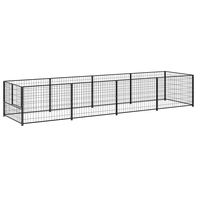 Vidaxl chien Kennel 4 m² en acier noir