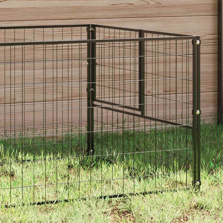 Vidaxl chien Kennel 4 m² en acier noir