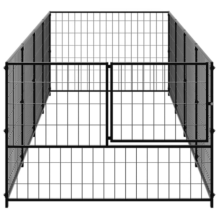 Vidaxl chien Kennel 4 m² en acier noir