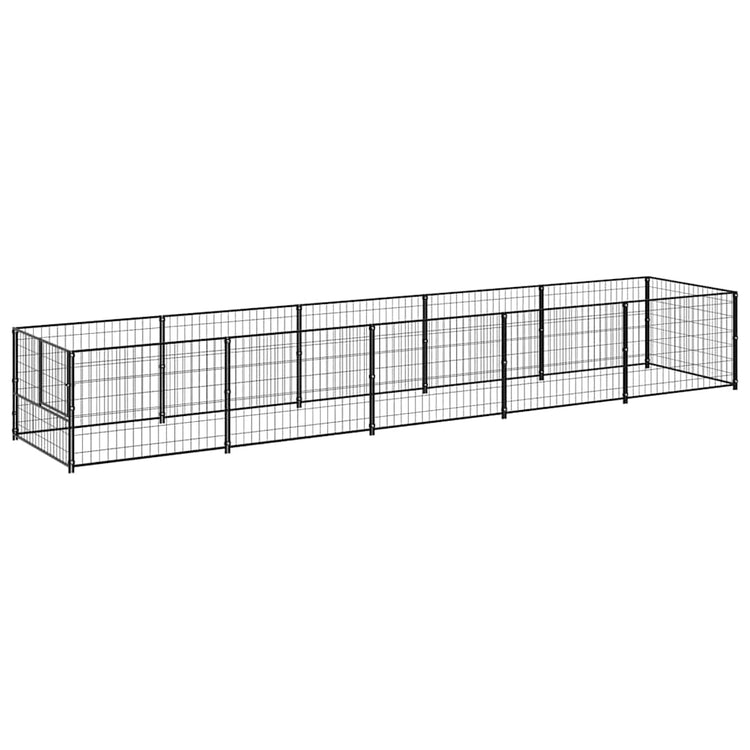 Vidaxl chien Kennel 5 m² en acier noir