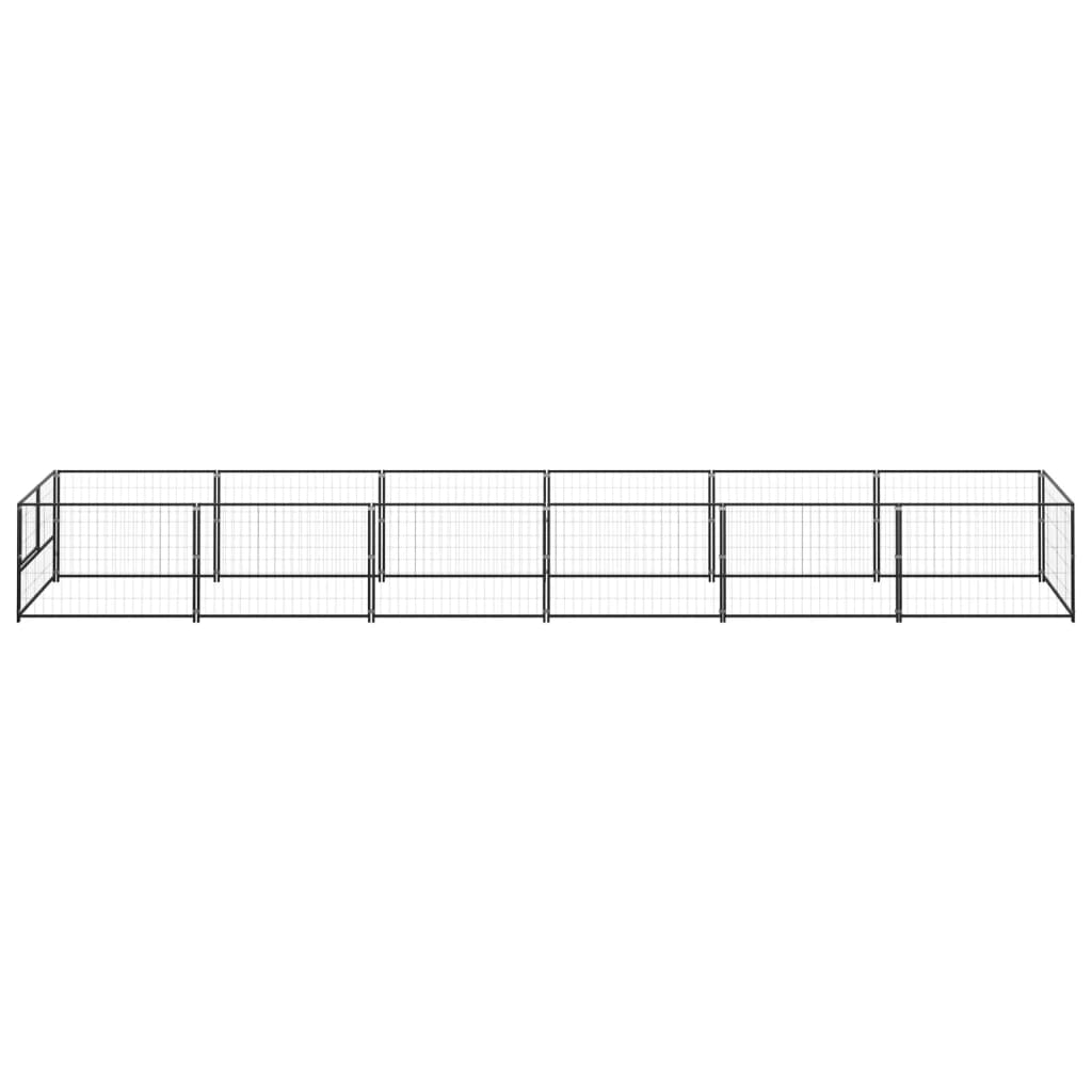 Vidaxl chien Kennel 6 m² en acier noir