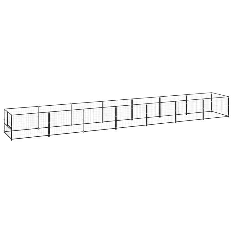 Vidaxl chien Kennel 7 m² en acier noir