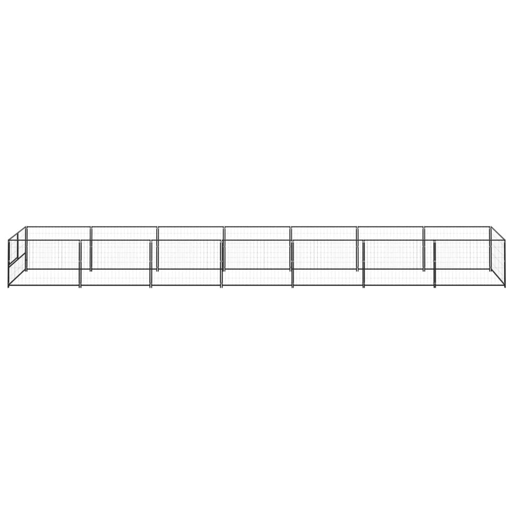 Vidaxl chien Kennel 7 m² en acier noir