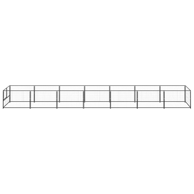 Vidaxl chien Kennel 7 m² en acier noir