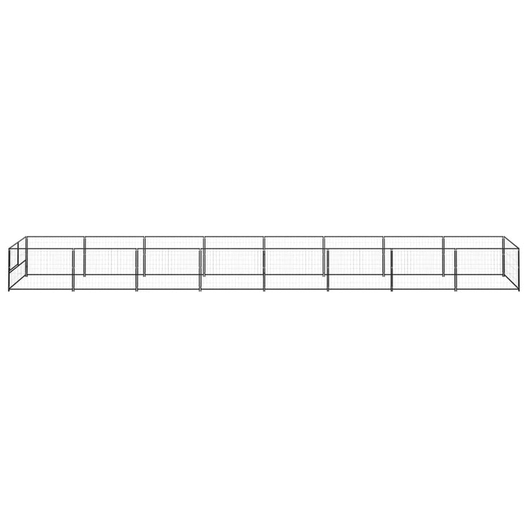 Vidaxl chien Kennel 8 m² en acier noir