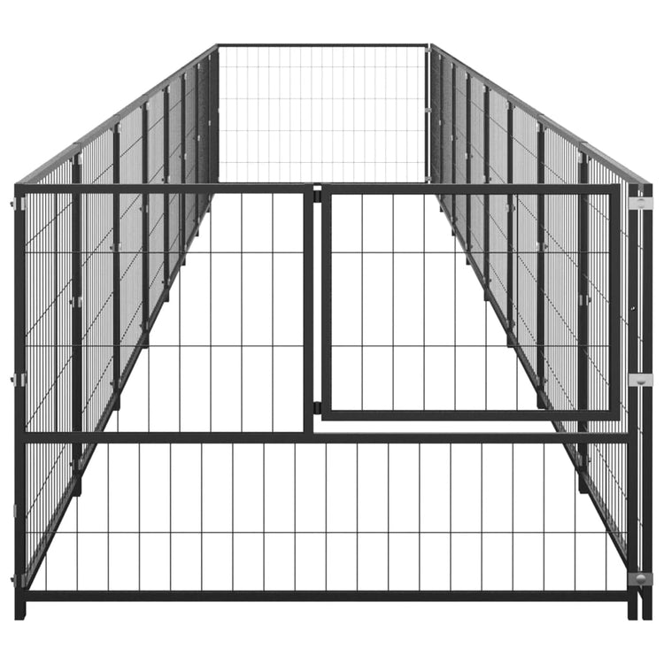 Vidaxl chien Kennel 8 m² en acier noir