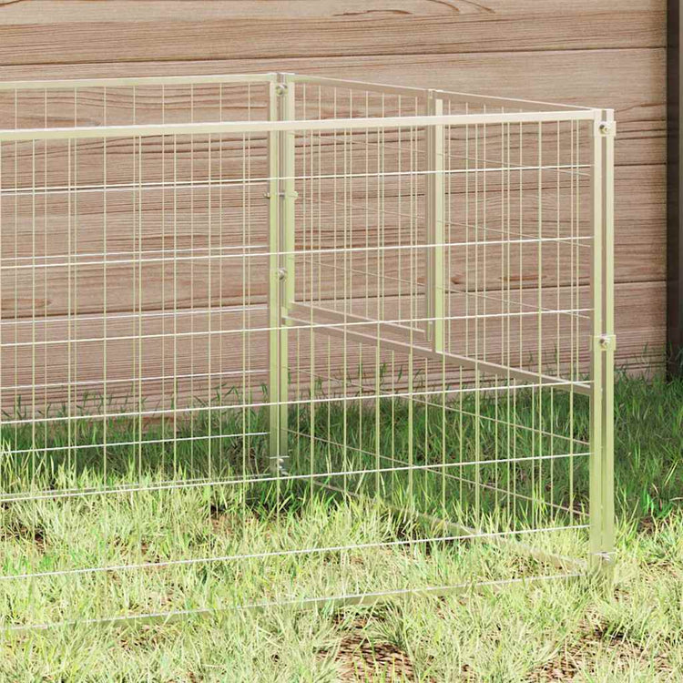 Vidaxl chien Kennel 3 m² en acier argent coloré