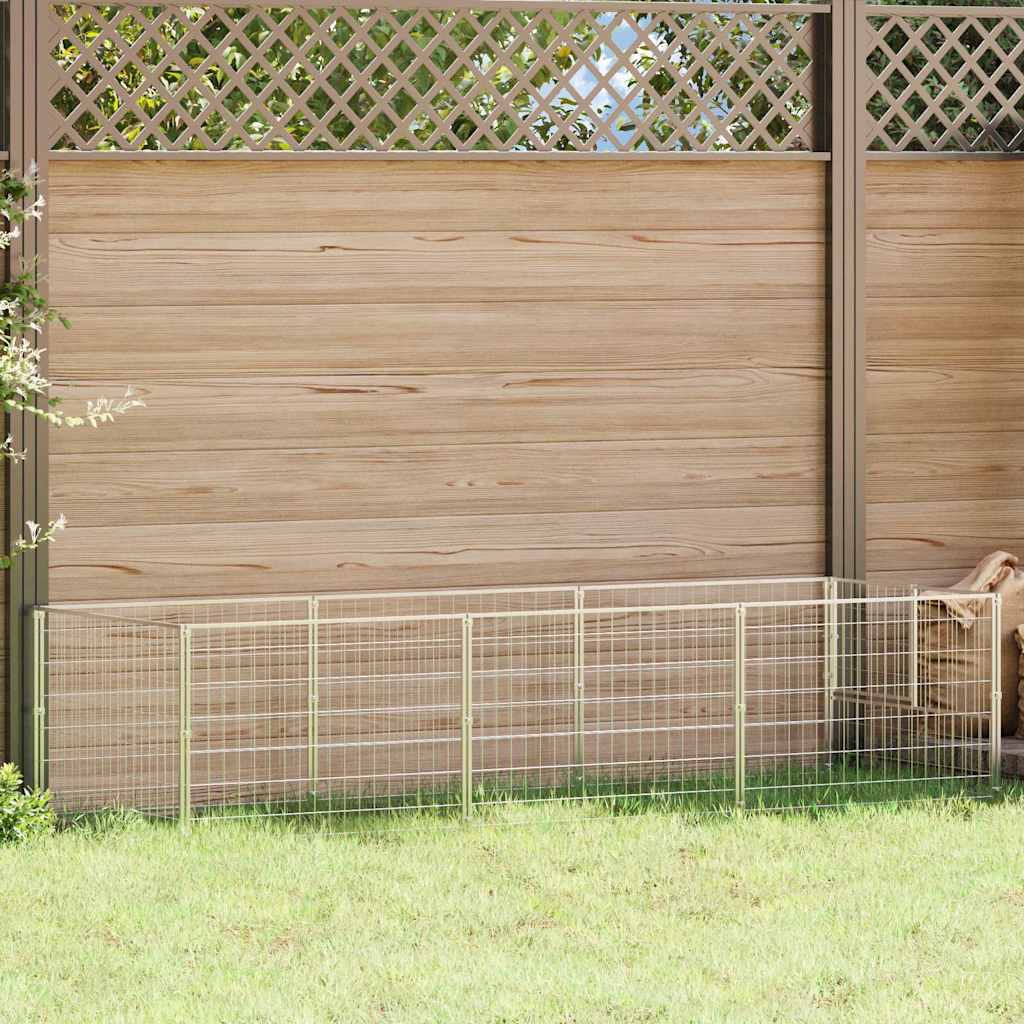 Vidaxl chien Kennel 3 m² en acier argent coloré