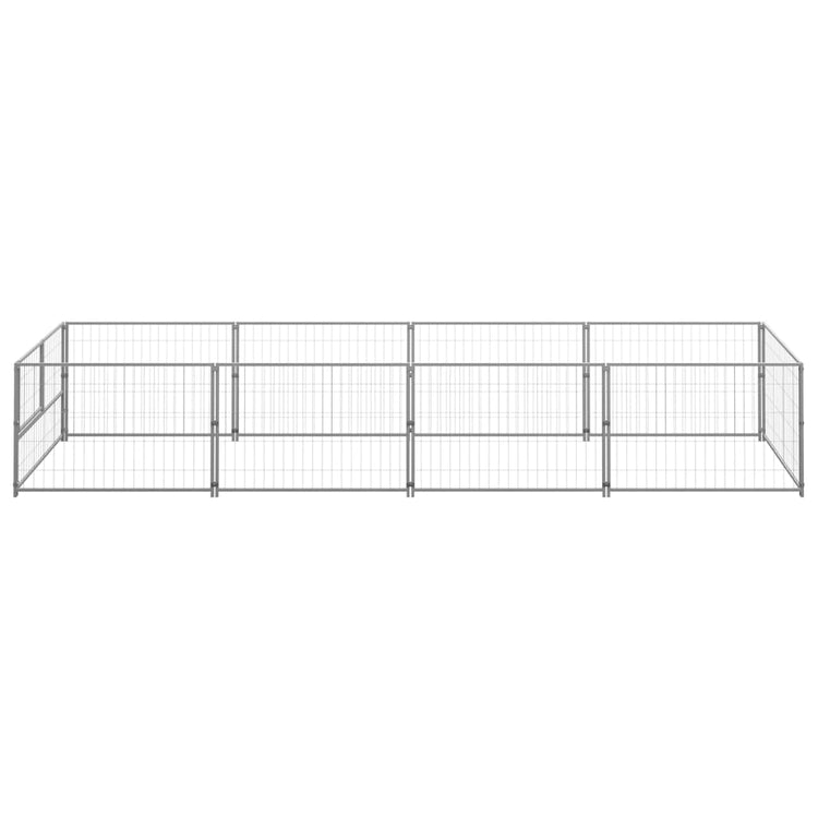 Vidaxl Dog Kennel 4 m² en acier argent coloré
