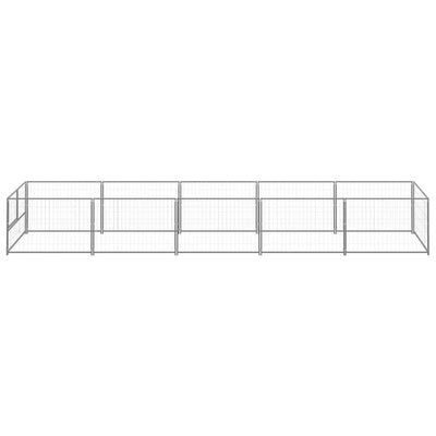 Vidaxl chien Kennel 5 m² en acier argent coloré