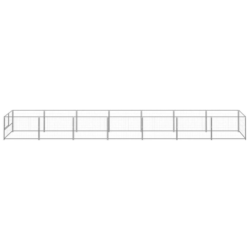 Vidaxl chien Kennel 7 m² en acier argenté colored