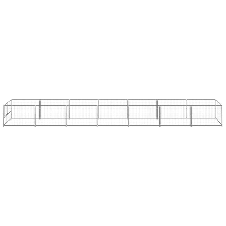 Vidaxl chien Kennel 7 m² en acier argenté colored