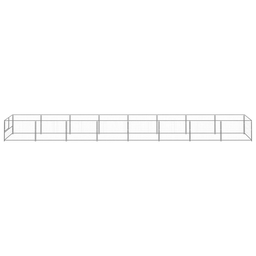 Vidaxl chien Kennel 8 m² en acier argent coloré