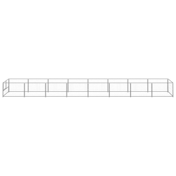 Vidaxl chien Kennel 8 m² en acier argent coloré