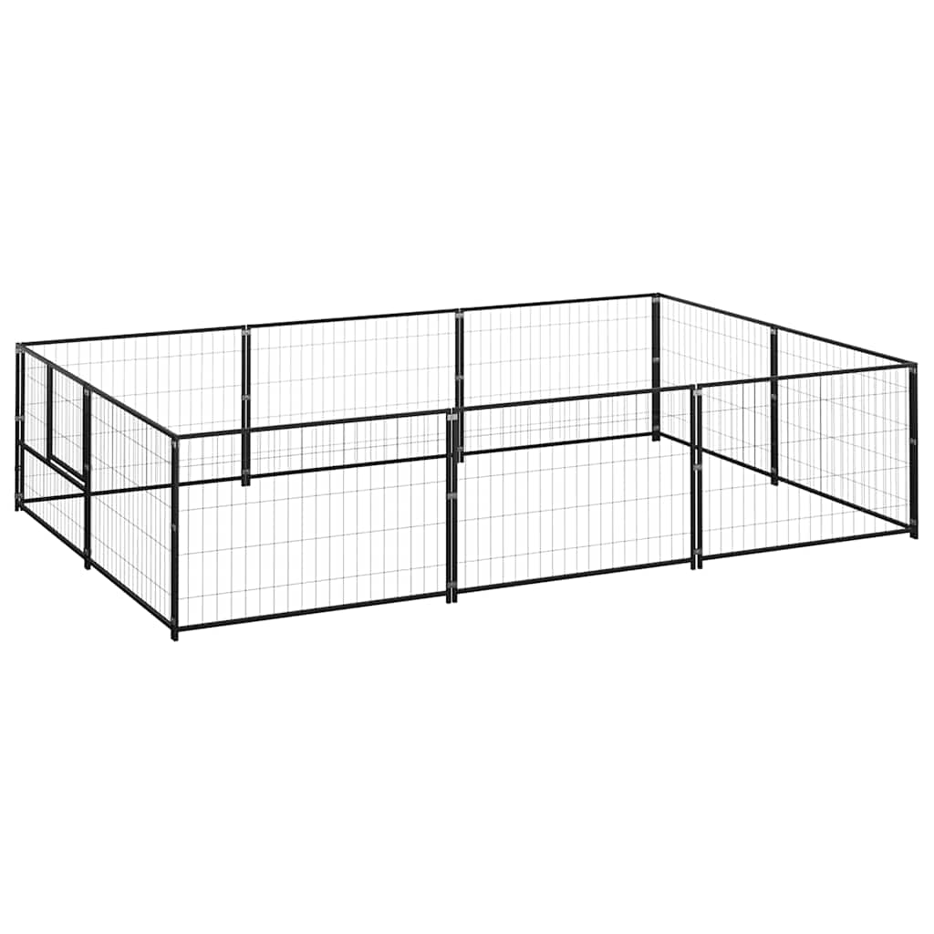 Vidaxl chien Kennel 6 m² en acier noir