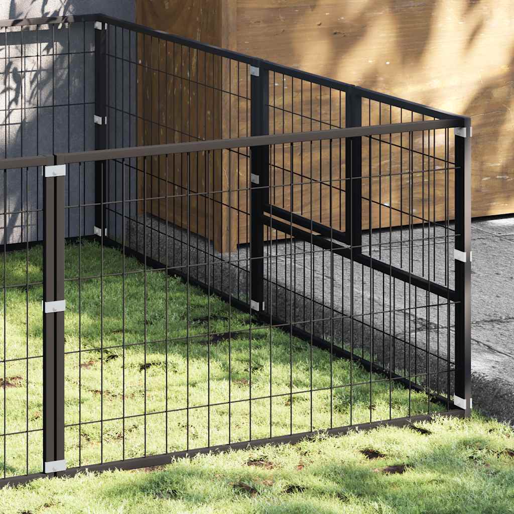 Vidaxl chien Kennel 6 m² en acier noir