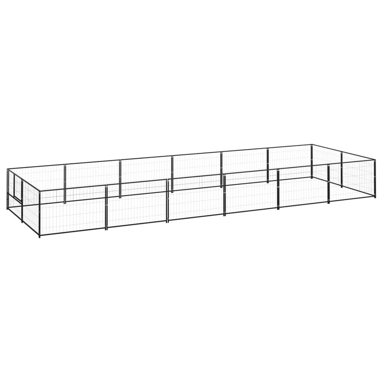 Vidaxl chien Kennel 12 m² en acier noir