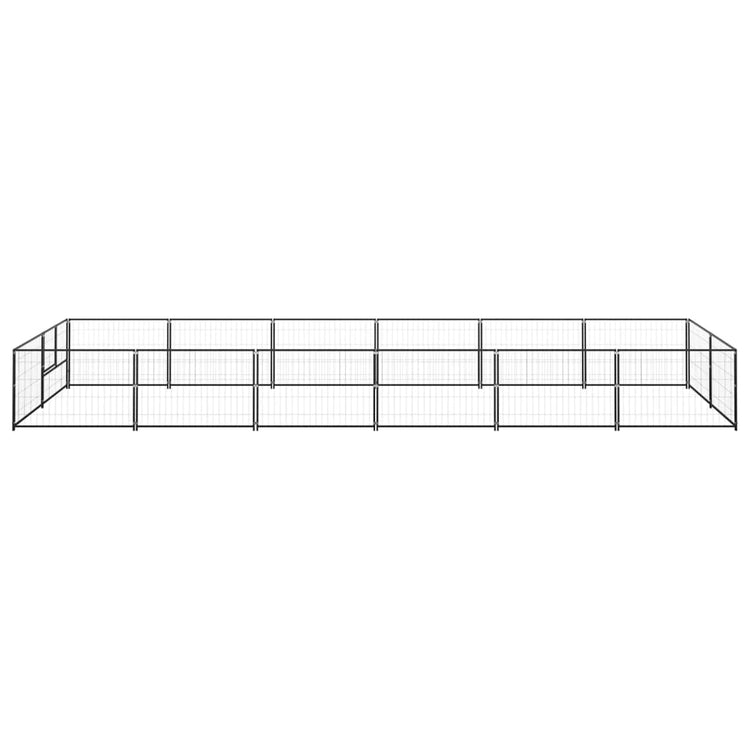 Vidaxl chien Kennel 12 m² en acier noir