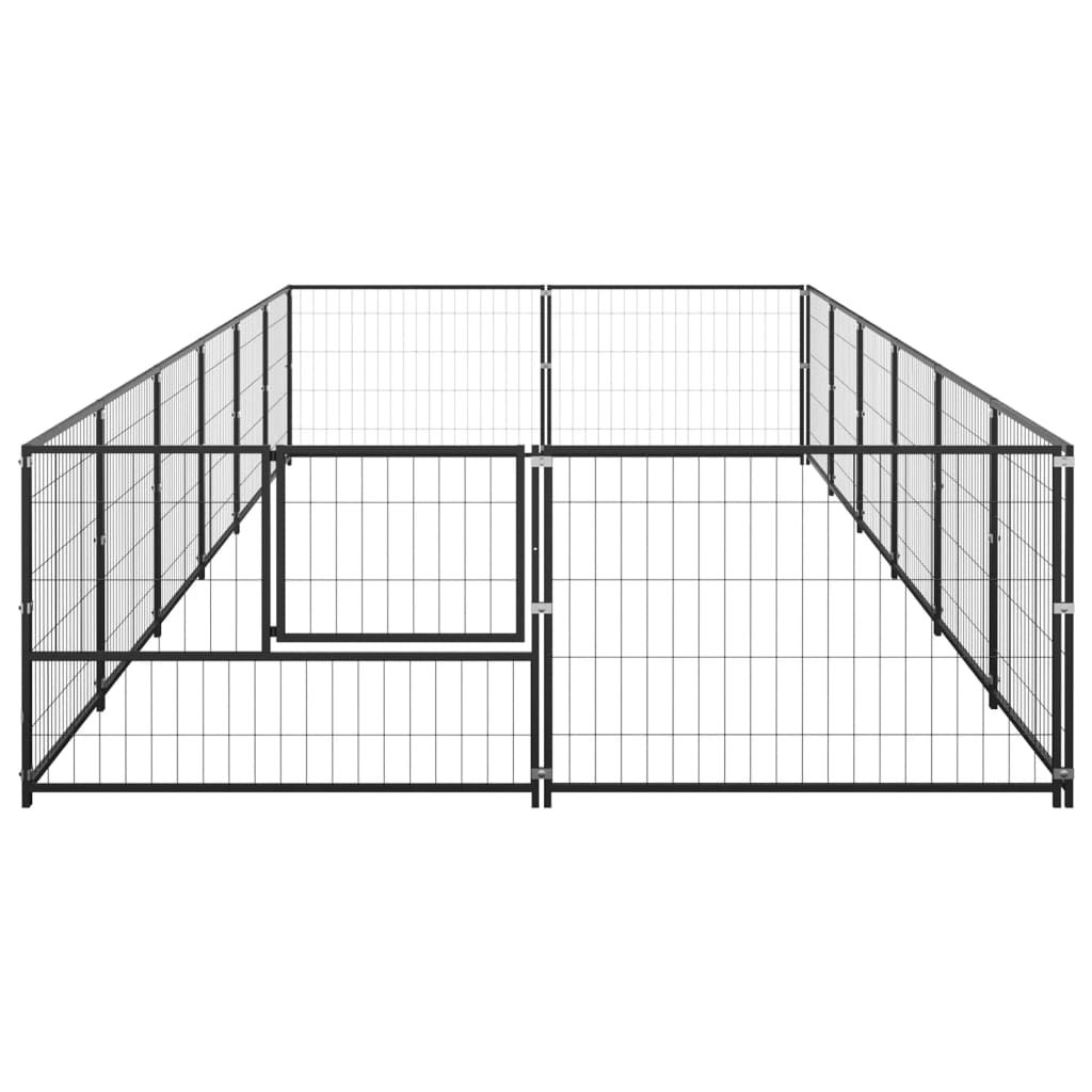 Vidaxl chien Kennel 12 m² en acier noir