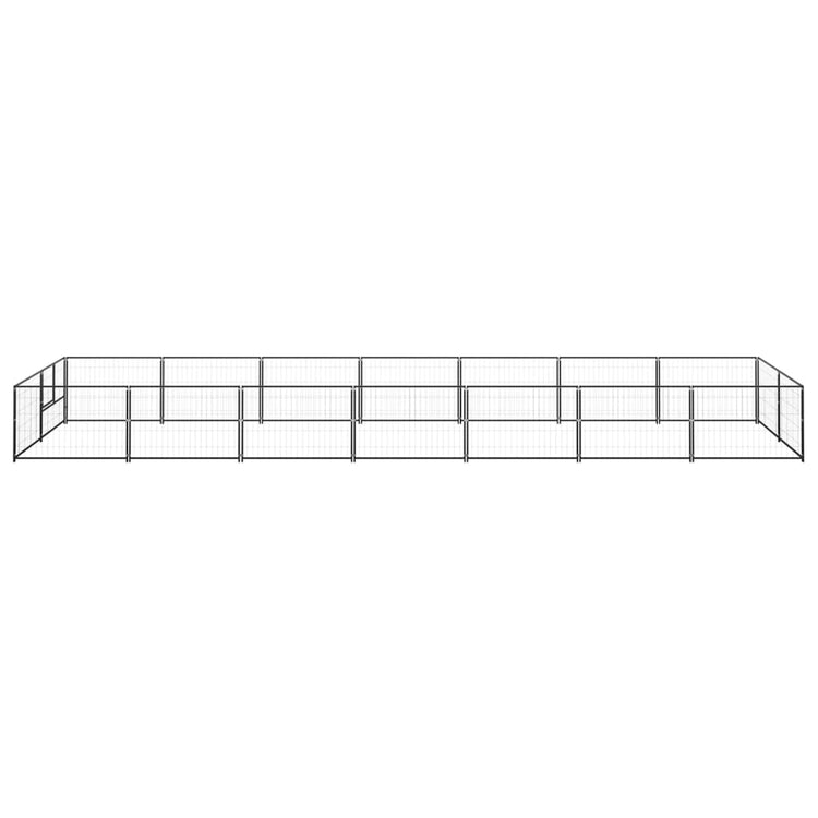 Vidaxl chien Kennel 14 m² en acier noir