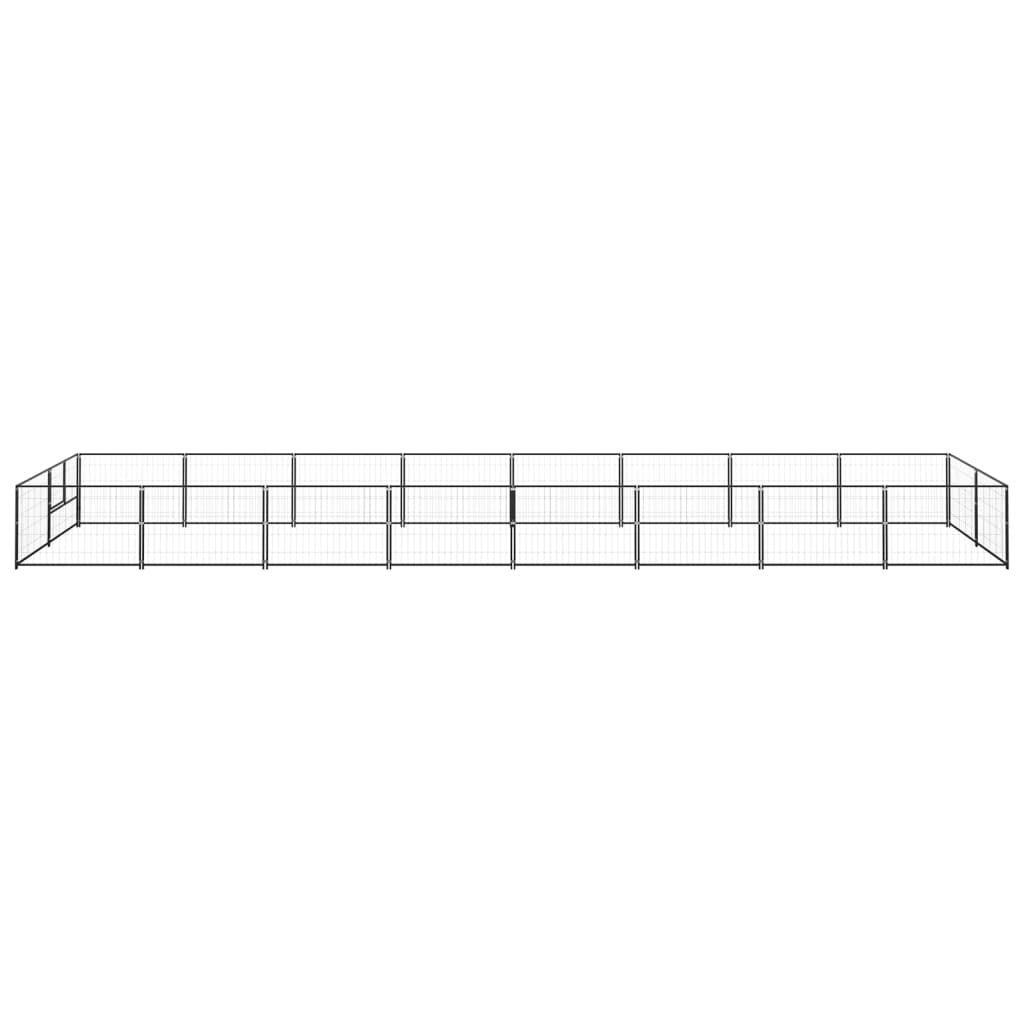 Vidaxl chien Kennel 16 m² en acier noir