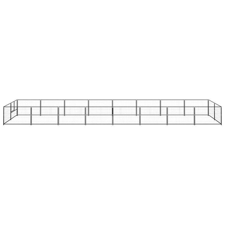 Vidaxl chien Kennel 16 m² en acier noir