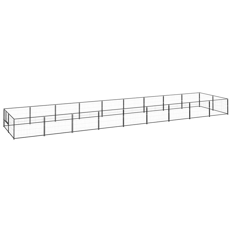 Vidaxl chien Kennel 18 m² en acier noir